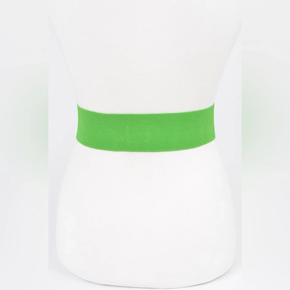 Satin Flower Elastic Waist Statement Belt
